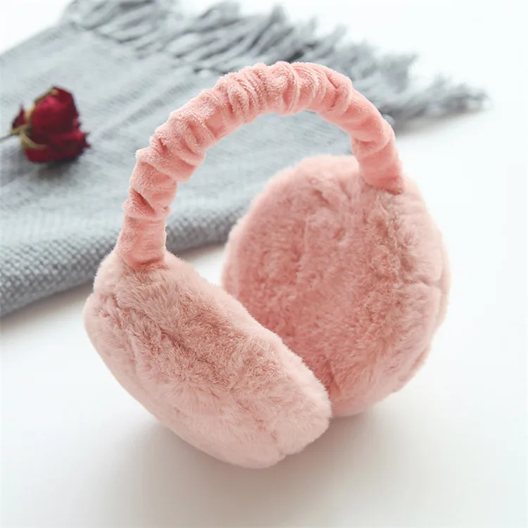 Wholesale hot sale hamburger style ear warmer winter fur plush girls warm ear muffs cute fur earmuffs Y769