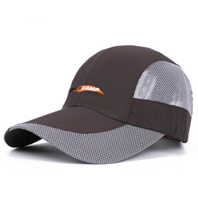 
Outdoor Men Gray Quick-Dry Polyester Sport Hat Summer Running Baseball Cap 