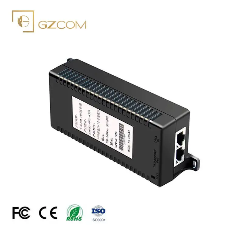 Manufacturer wholesale 2.5G 30W 48v IEEE 802.3af/at PoE Injector For CCTV IP Camera