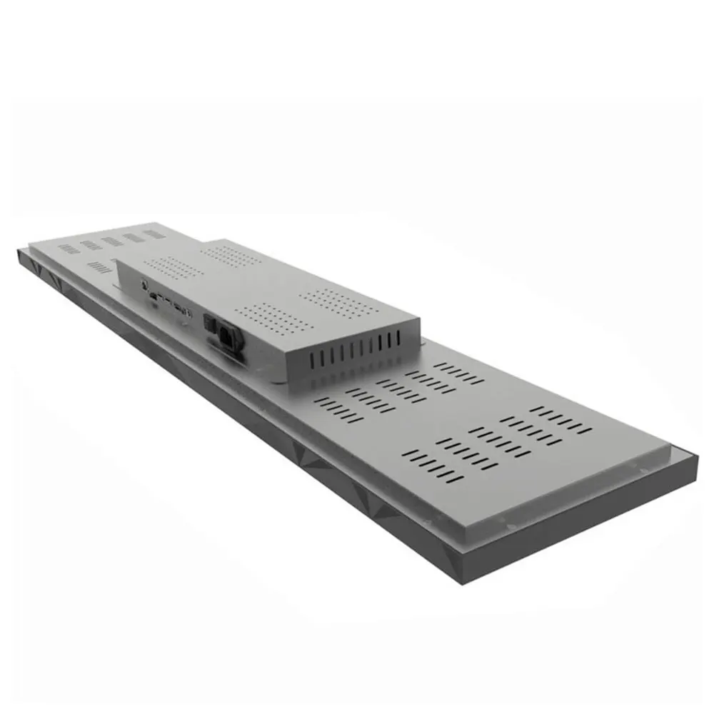 Outdoor android shelf strip bar lcd digital signage type stretched screen wide advertising display
