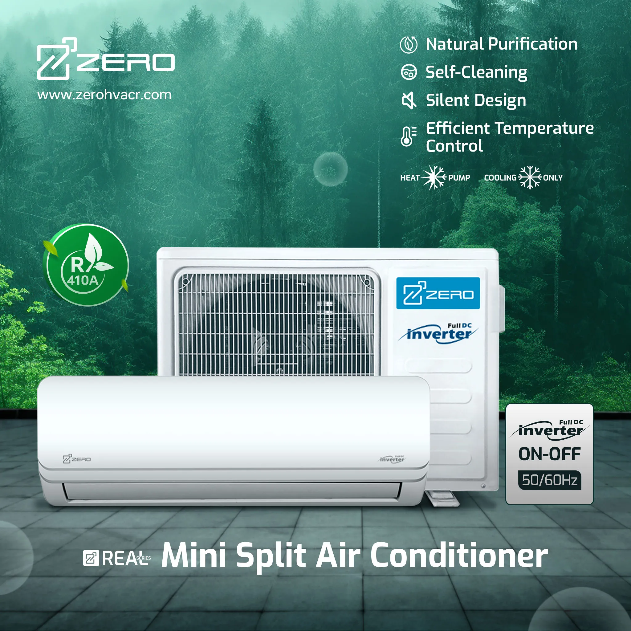 R410A Refrigerant 50Hz 60Hz Type AC Inverter Mini Split Climatiseur T3 Wall Mounted 12000 Btu 24000 Btu Room Air Conditioner