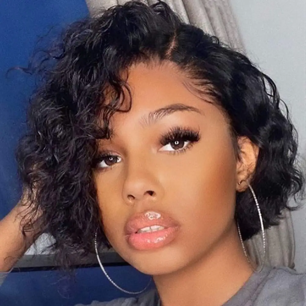 Short Pixie Curls HD Lace Wig Raw Virgin Brazilian Human Hair Cuticle aligned Wig Perruque Bob Lace Front Wigs For Black Women