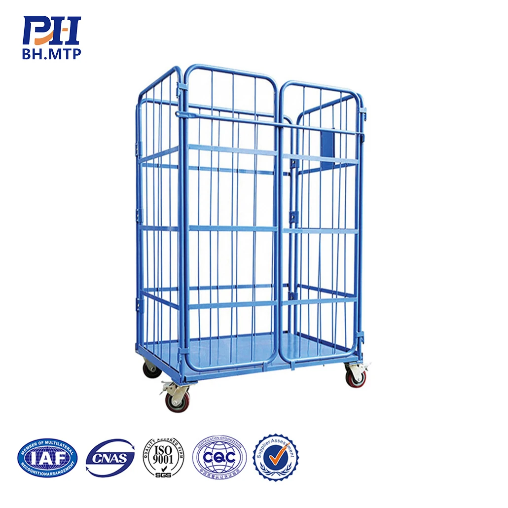 Wholesale high quality Foldable Table Trolley Logistics Carts Warehouse Cage Logistic Security Trolley Logistics Trolley