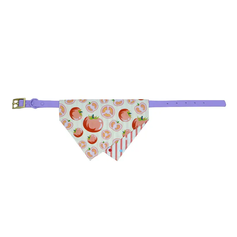 High Quality Pet Customized Color Double Triangle Reversible Over the Collar Dog Bandana