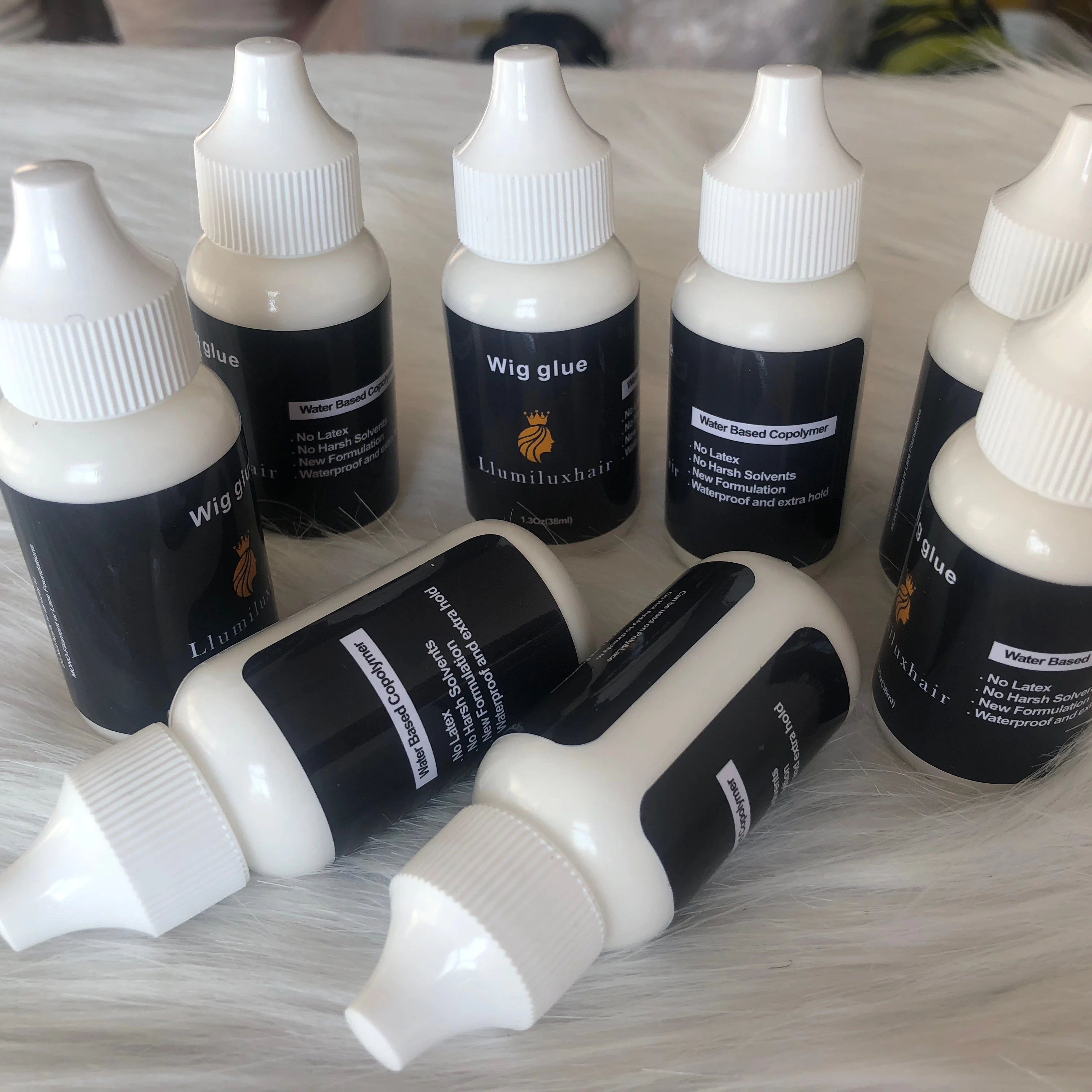 OEM Private Lable Lace Wig Adhesive Latex Free And Waterproof Extreme Firm Hold 38ml 60 ml 1.3oz LESS SHINE Lace Glue