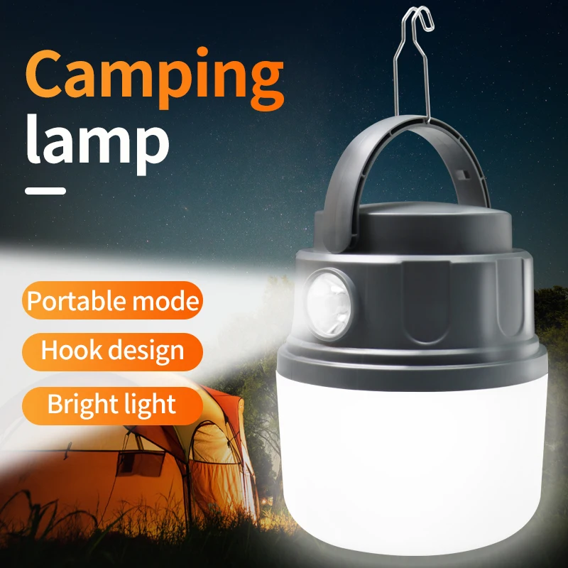 Rechargeable Multi-Function Mini LED Flashlight Waterproof Camping Work Light Bulbs Portable Hanging Hook Outdoor Tent Light