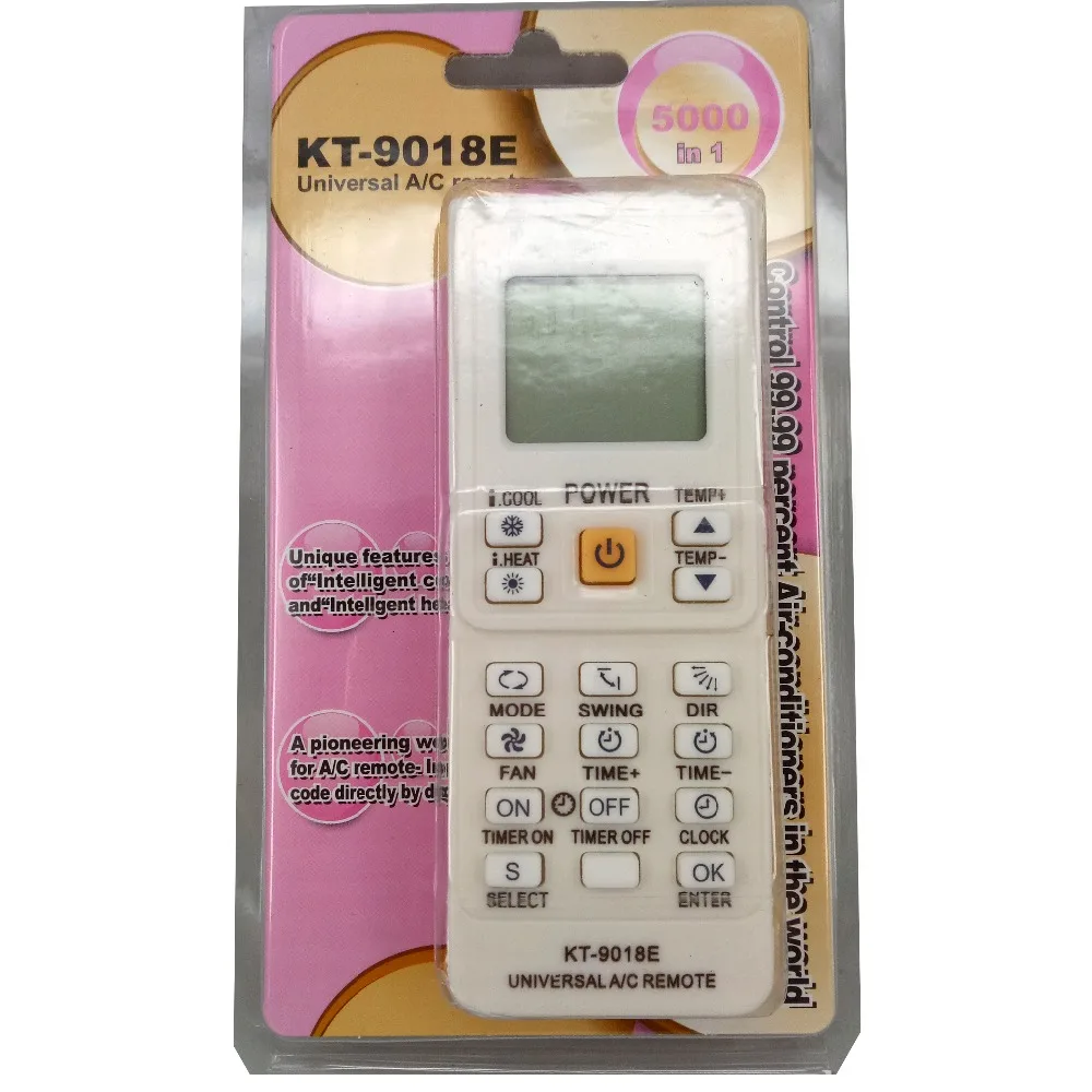 KT-9018E Универсальный ЖК AC A/C кондиционер пульт дистанционного управления 5000 в 1 может использоваться во всех видов для кондиционирования воздуха и пульт дистанционного управления