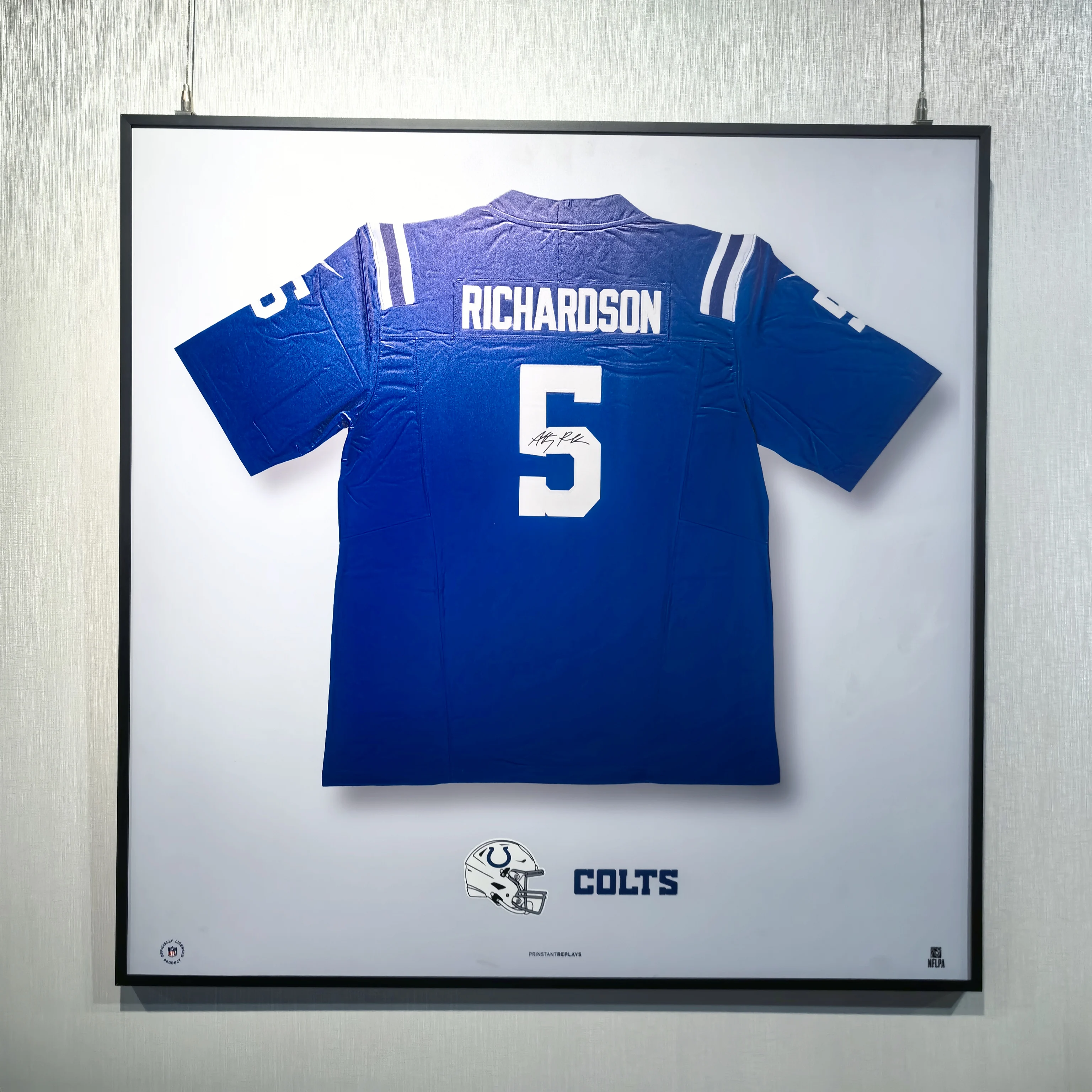 BIGIMAGE Custom 2.5D digital printing COLTS hockey Jerseys Print Decorative wall art Display Frame Case