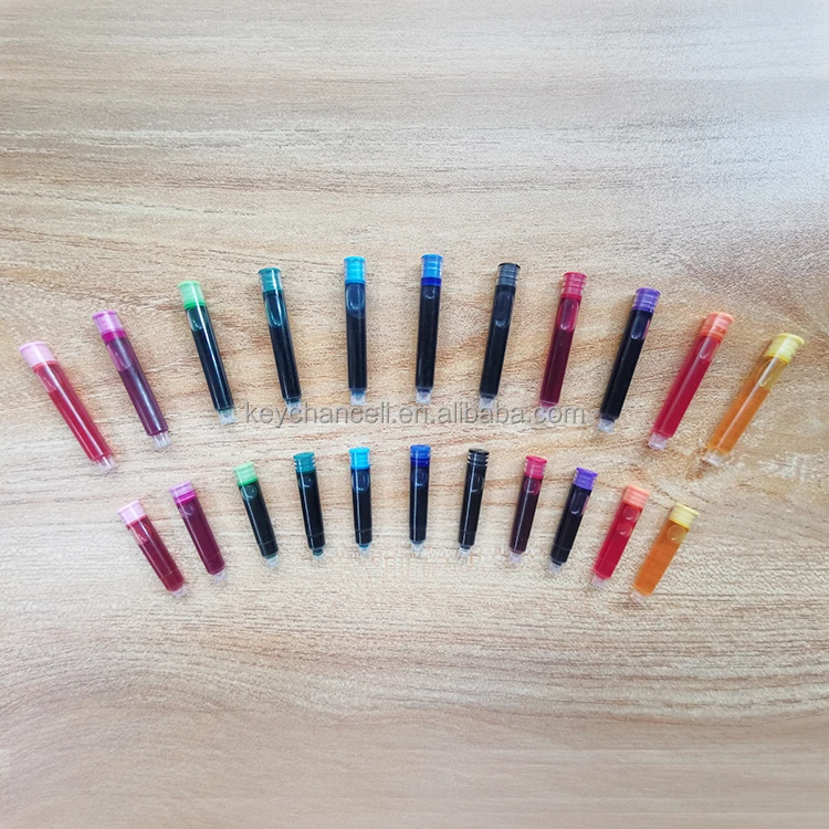 12 colors standard 2.6mm bore refill ink cartridges for fountain pen