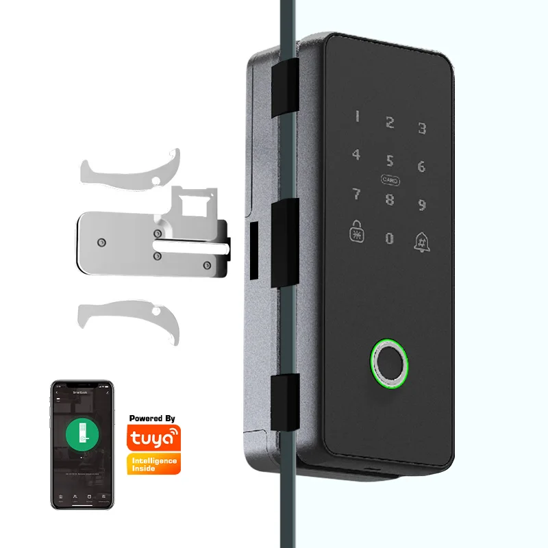 Tediton Wholesale Price Tuya Wifi Biometric Fingerprint Lock Touch Keypad Glass Smart Door Lock
