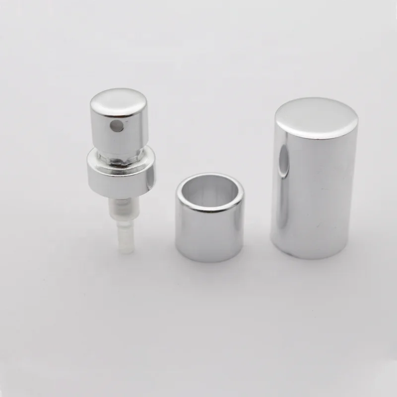 Aluminum cosmetic crimp sprayer perfume crimp spray pump with collar and cap