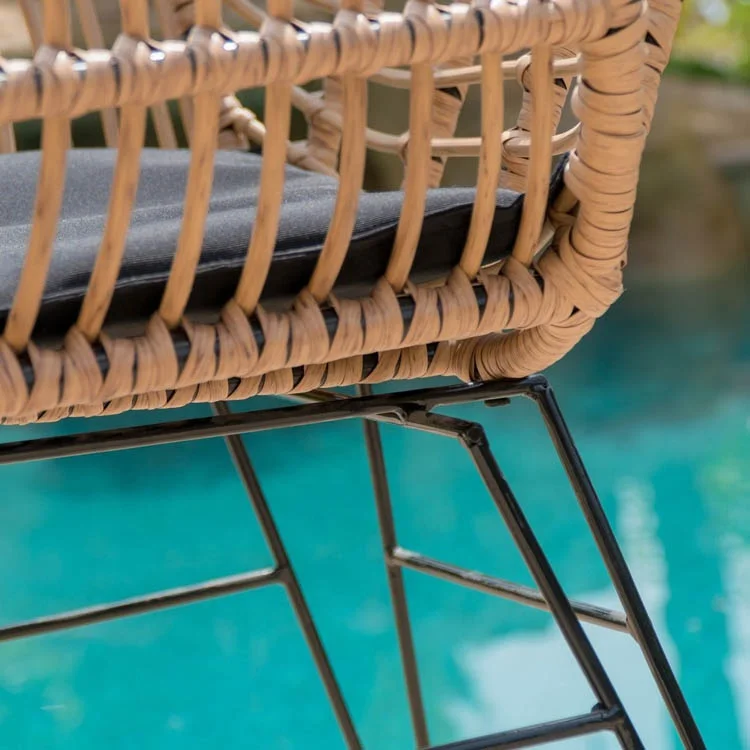 
Patio set with Glass Top Natural Rattan Morden Outdoor Tea Modern Style Table Set With Chair 