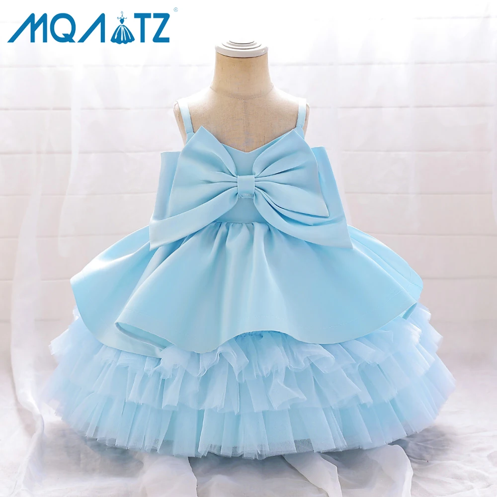 MQATZ Hot Selg Children Clothing Toddler Girls Spaghetti Strap Layered Baby Ruffle Party Dress