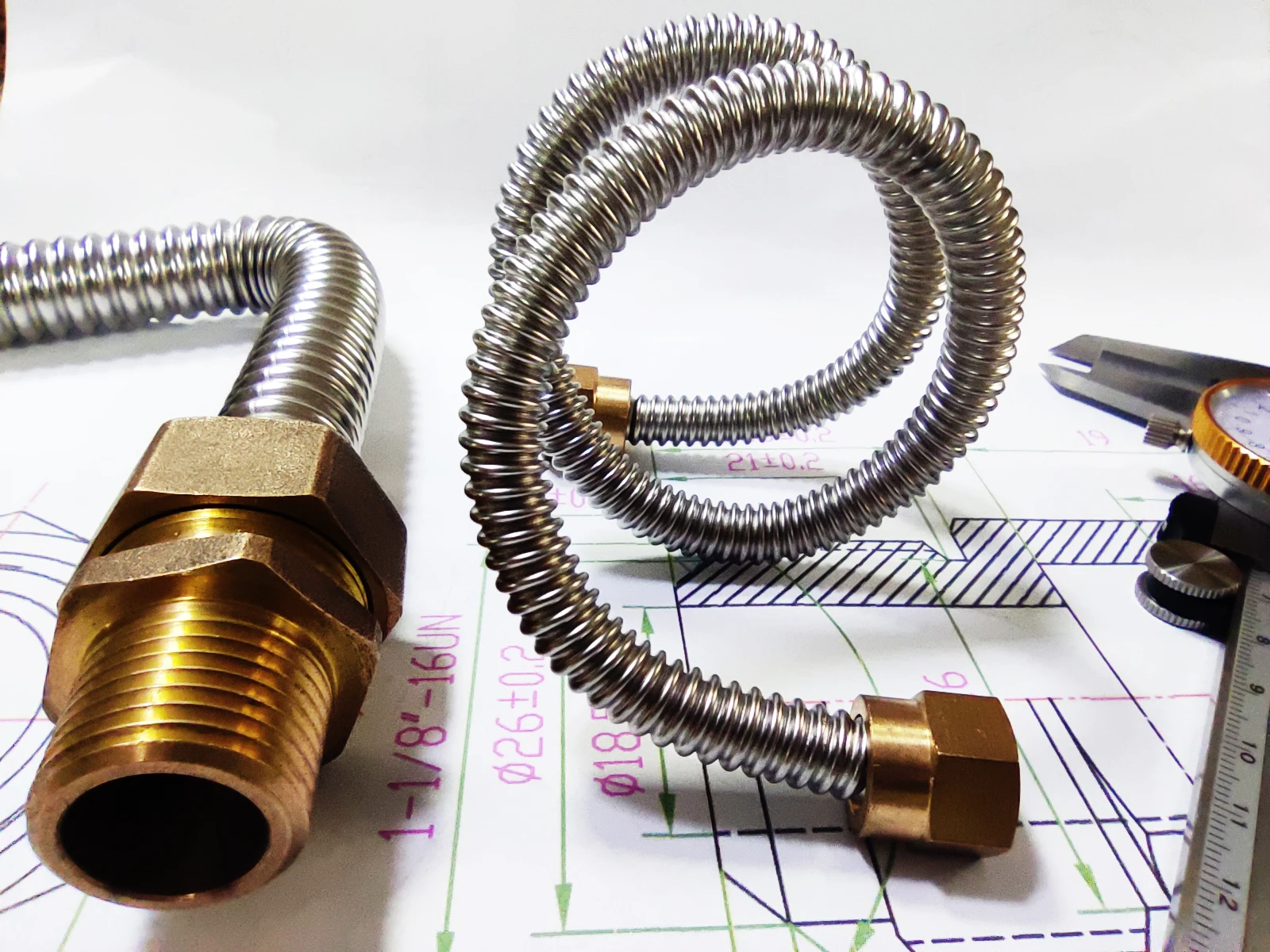 304 food grade metal tube SS flexible water heater plumbing hose