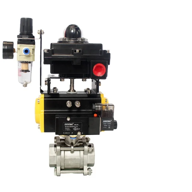 PN10/16/64 Double Acting Single Acting Stainless Steel Pneumatic Actuator Ball Valve