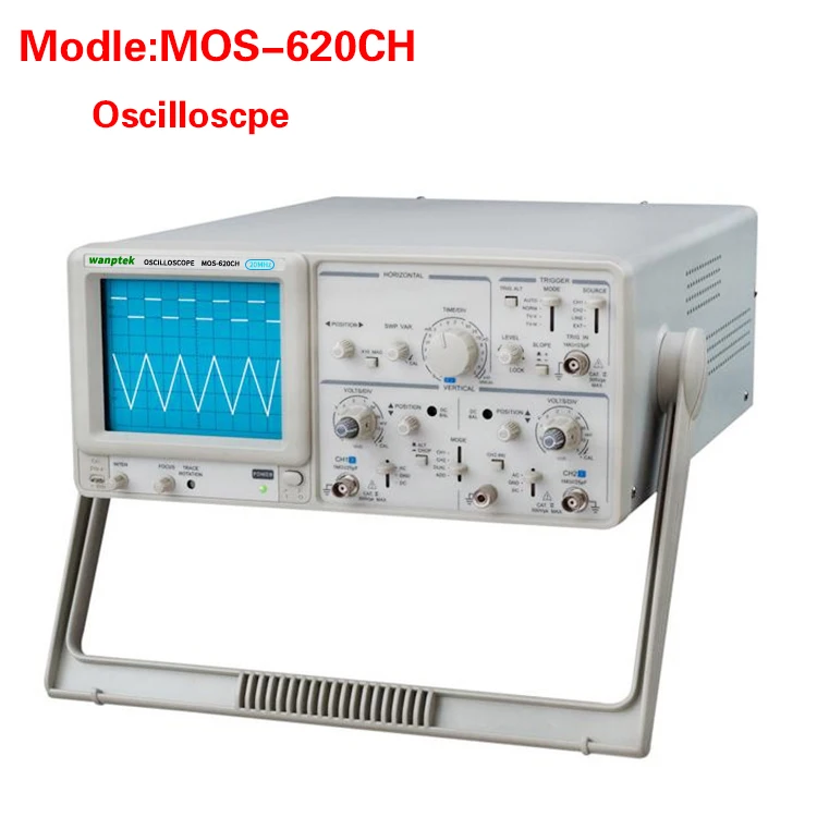 МВт MOS-620CH 20 МГц двухканальный обучения осциллограф 0.2uS ~ 0.5S/DIV Время развертки двойной трассировки