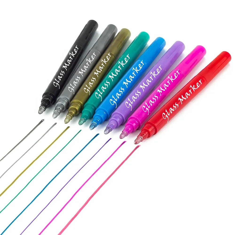 Hot selling custom multicolor felt tip erasable metallic permanent marker pens