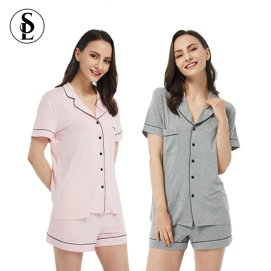 Factory Designer 2 Pieces Soft Cozy Bamboo Viscose Pyjamas Custom Pyjamas For Women Set