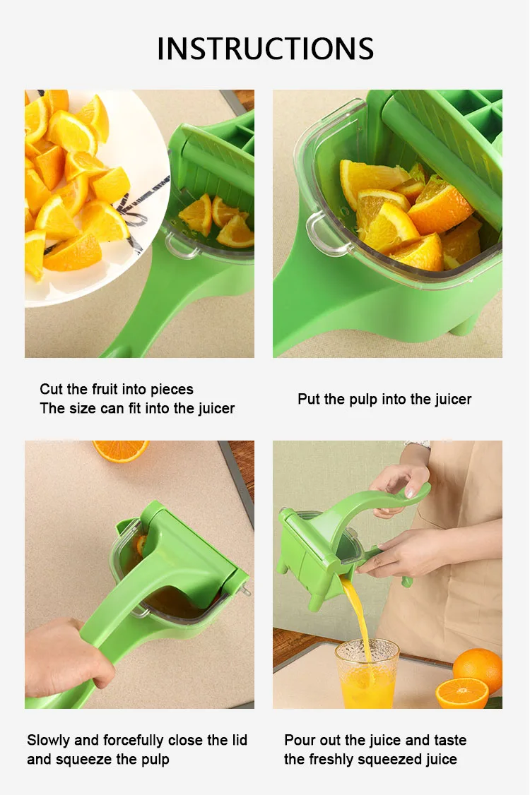 Wholesale Plastic Manual Hand Press Juicer Squeezer Citrus Lemon Orange Pomegranate Fruit Juice Extractor