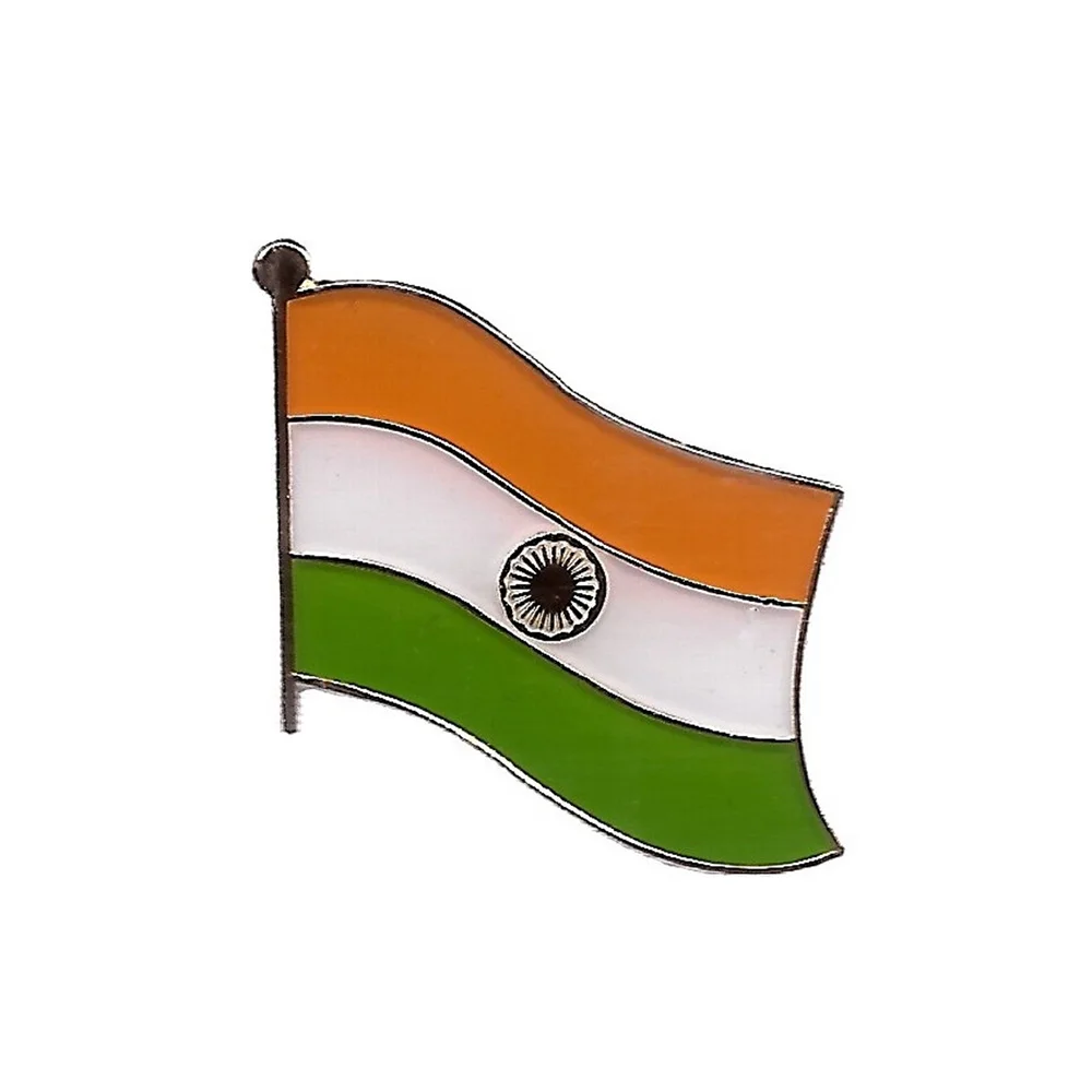 High end custom metal zinc alloy enamel epoxy country indian flag lapel pin badge for national day