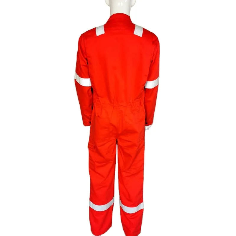 2020 Hotsale OEM Workwear Overalls Woven Cotton Canvas Fabric Red Safety Reflective Tape Coverall