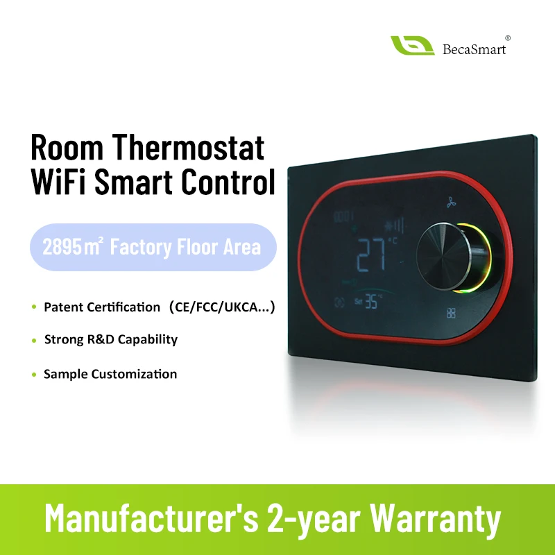 Tuya WiFi Smart Thermostat for Wall-Mounted 3 Speed Temperature Controller for Central Air Conditioner Fan Coil Unit HVAC