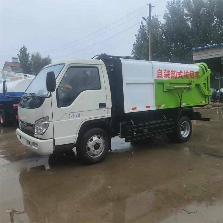 Futian Small Card Star 2 Hanging Bucket Garbage Truck Blue Label Non overweight School Community Garbage Collection Truck