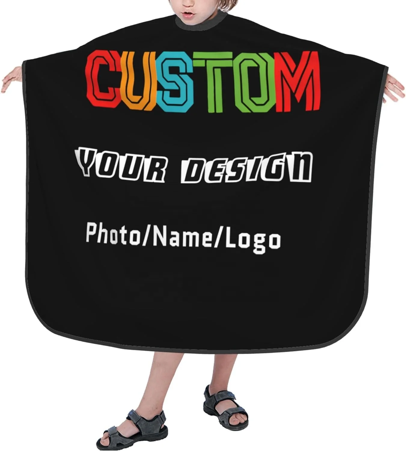 Custom Logo Kids Hair Cutting Cape Cute Cars Pattern Barber Haircut Cape Cover for Children, Baby, Toddler, Boys