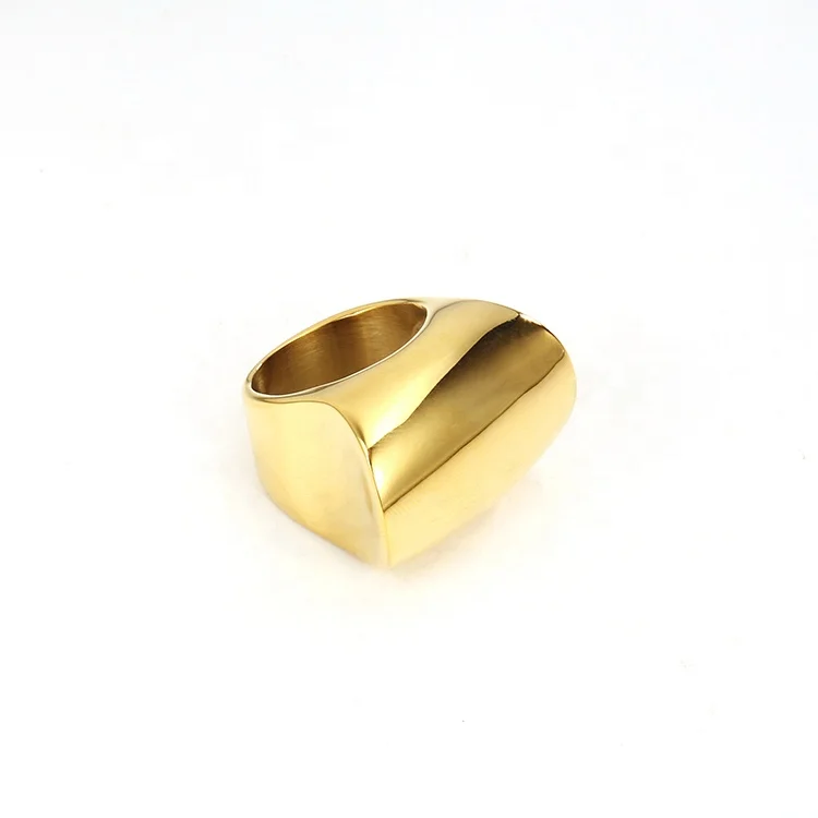 Wholesale New Design Punk Stainless Steel Geometric Solid Polished Big Finger Rings