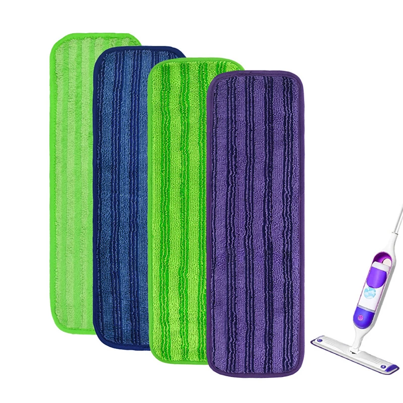 Flat Mop Accessories Pasting Absobrent Microfiber Twisted Cloth for Mop Pads Replacement Washable Microfiber Mop Pads