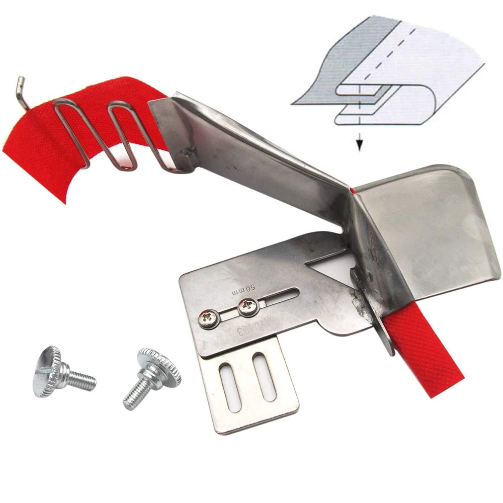 DY123 Sewing Machine Double Folder Clean Finish Top & Bottom Binding Binder Attachment Tape Binder Right Angle Bias Binder
