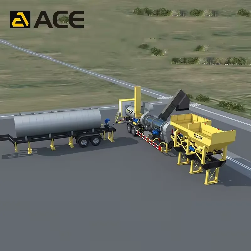 Iap40 40t/h Asphalt Mobile Plant Portable Asphalt Drum Mix Plant Large Concrete Batch Mixing Plant 9 Drums Low Prices For Sale