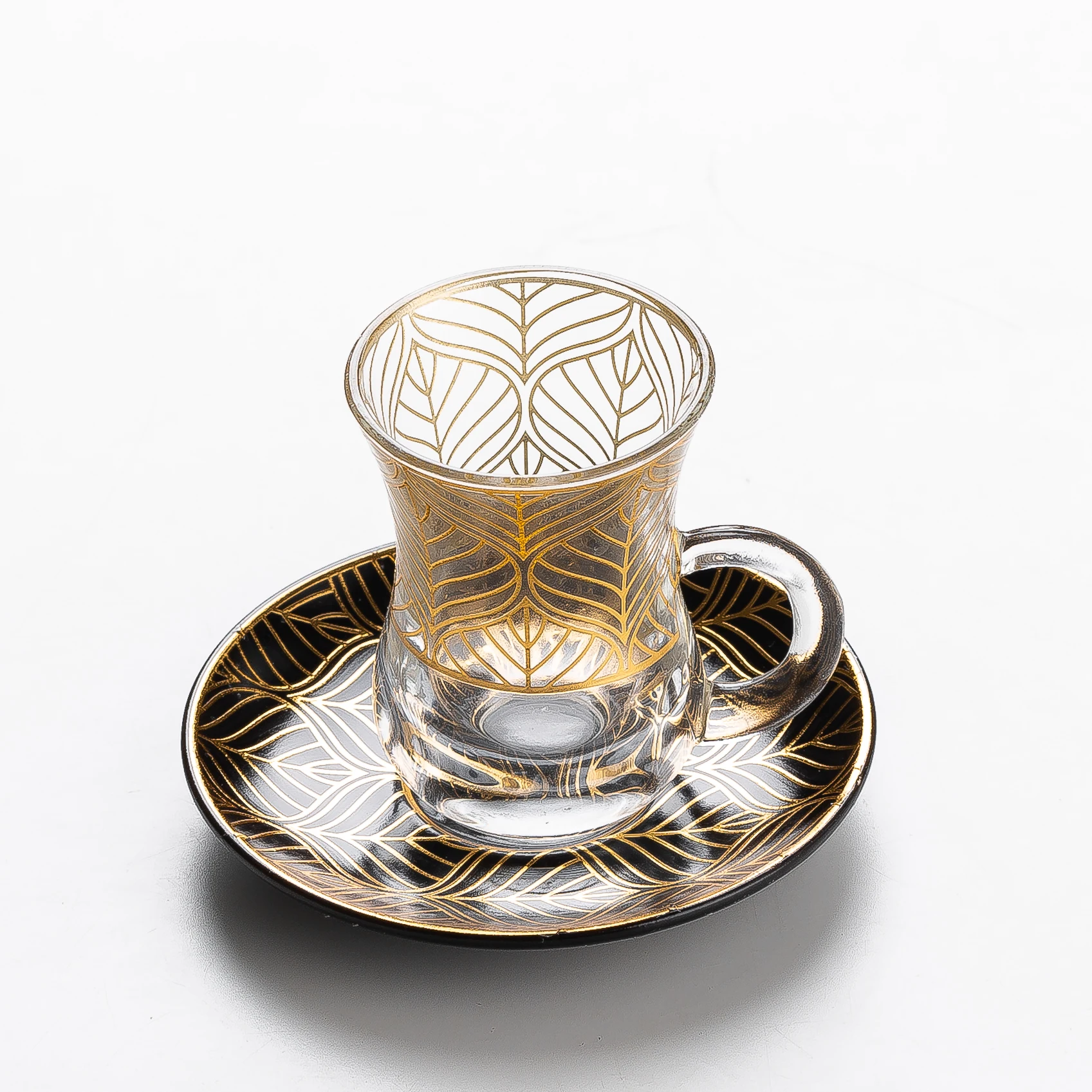 Arabian 12 Turkish tea sets, glass coffee sets, saucer glasses with gift boxes