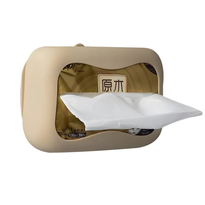 Square Soft Silicone Tissue Box with Suction Desktop Napkin Storage box With suction