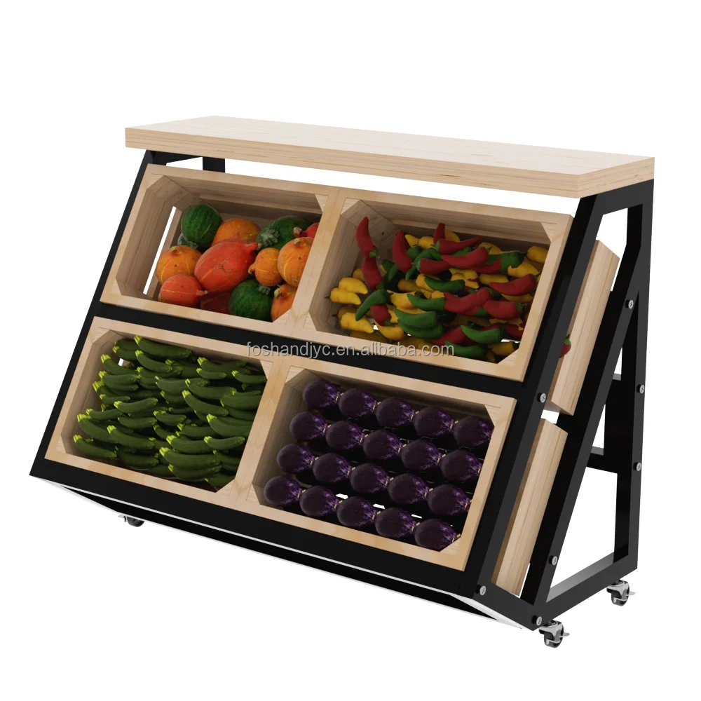 Factory Price Supermarket Metal Vegetable Stand Display For Retail Shop Grocery Store Furniture