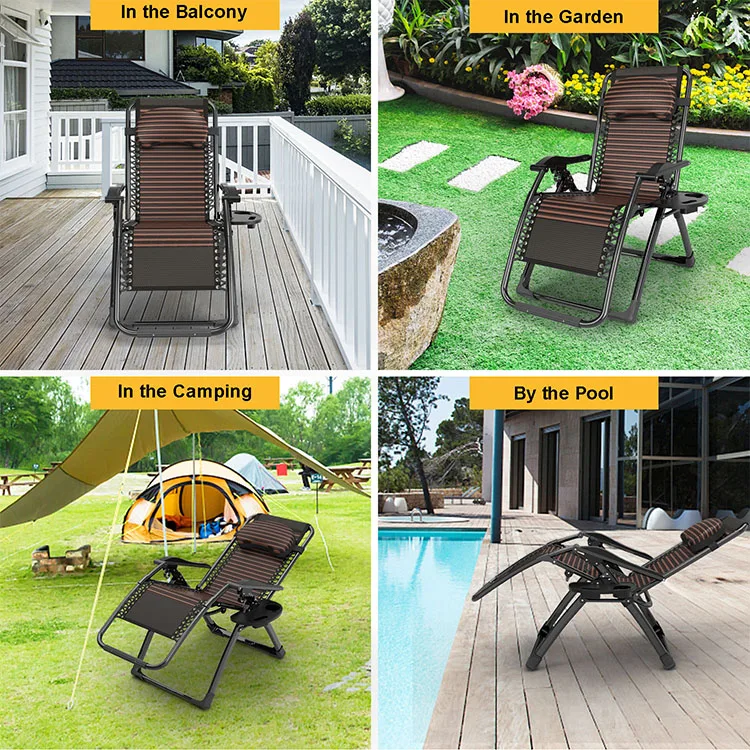 relaxing outdoor folding garden adjustable recliner office nap camping lounge zero gravity chair