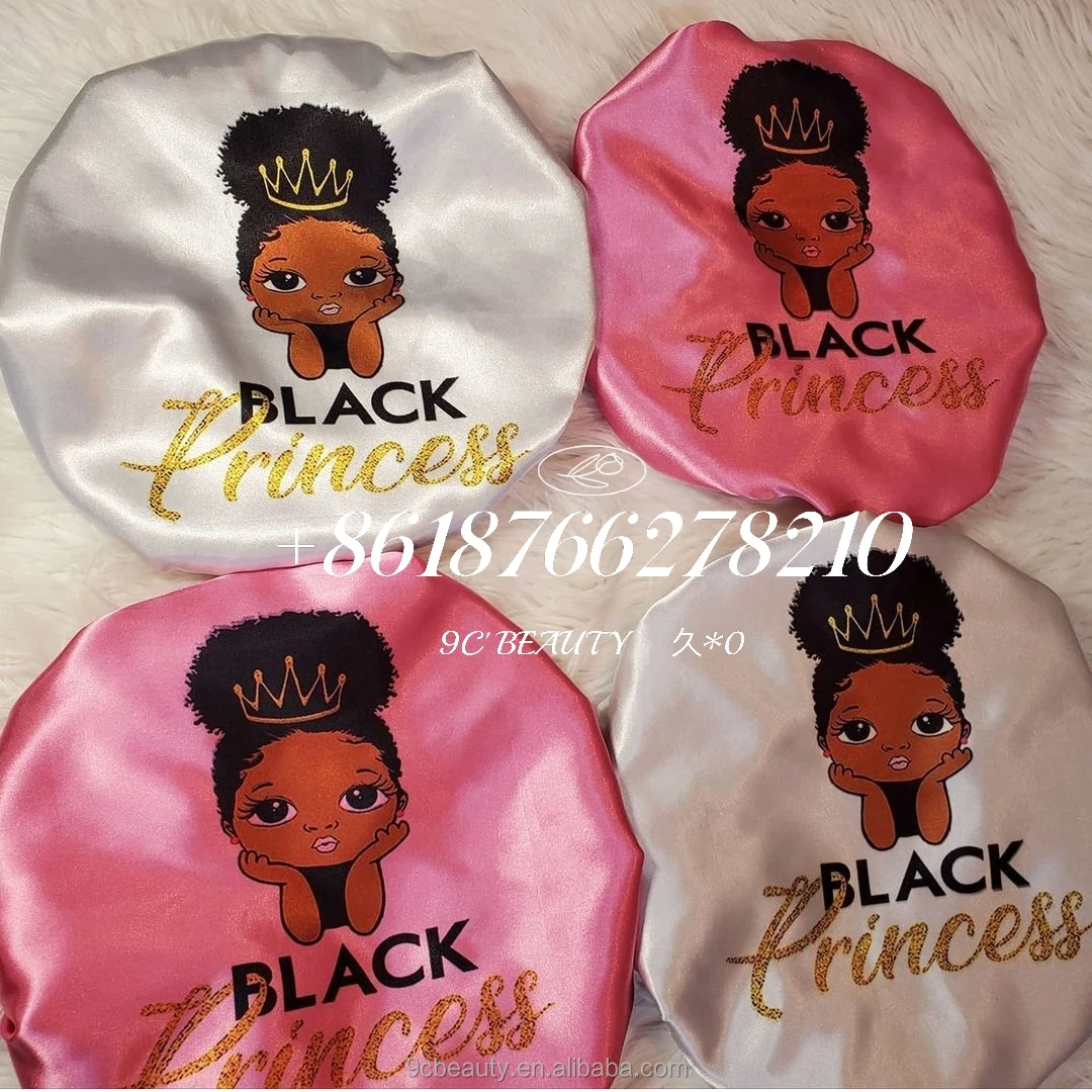 COCO MK family cartoon patterns lovely big lace double layer cute silk baby bonnet