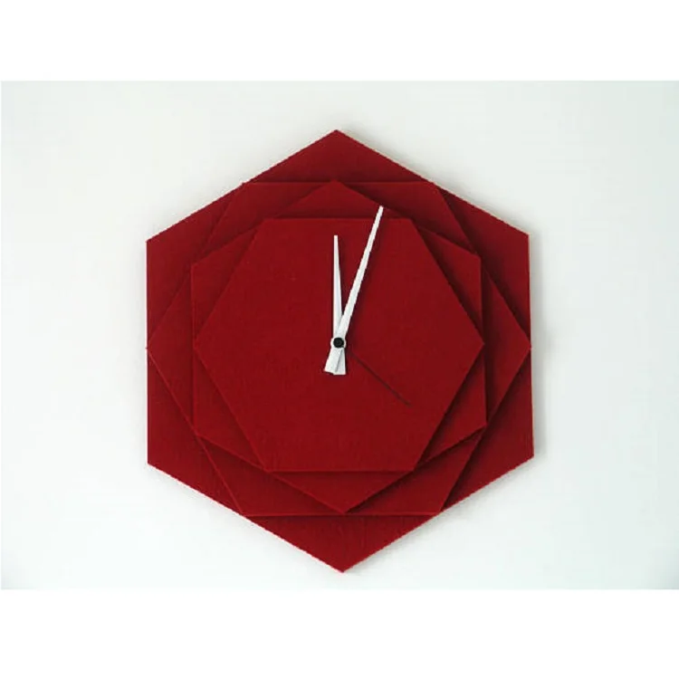 Custom Size Round Circular Felt Dial Face Wall Clock No Glass Panel Whisper Quiet Non-Ticking Quartz Clock Lightweight Clock