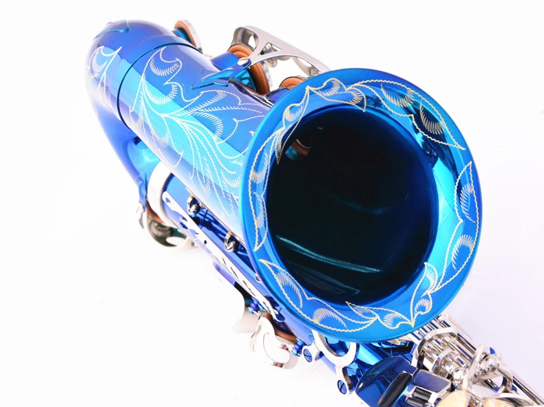
Minsine Blue Of Silver With Nickel Plated Brass Alto Instrument Accessories Professional Eb OEM China Sax Saxophone Alto 