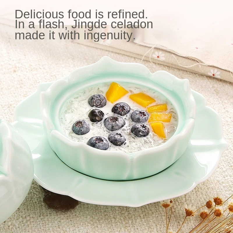 Factory Egg Custard Small Ceramic Steam Soup Bowl Steaming Cup Stew Pot With Lid