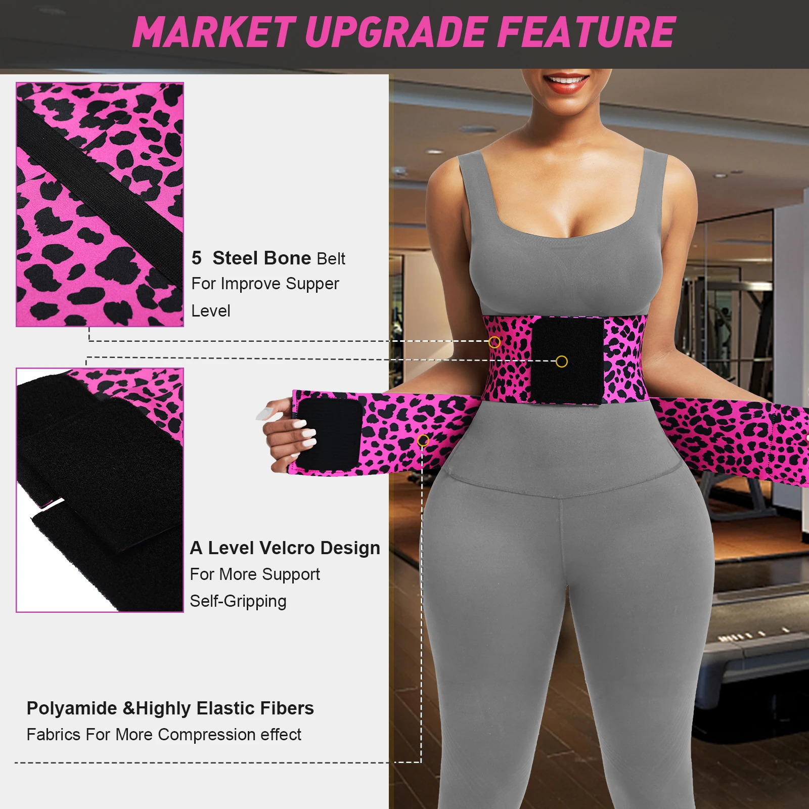 HOT SALE Custom Logo Compression Elasticity SaunaNeoprene Slimming Waist Trainer Workout Back Support Waist Trimmer Belt