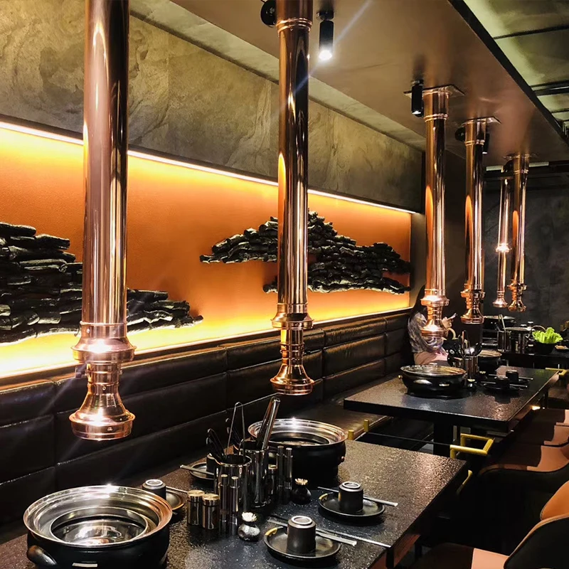 Restaurant Commercial Indoor Bbq Grill Hard Tube Smoke Exhaust Pipe Telescopic Korean Bbq Exhaust For barbecue Grill