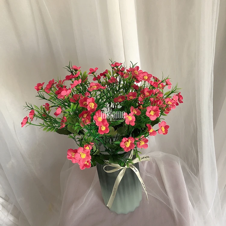 MSFAME Factory Directly Greenery Flowers Artificial White Rose Silk Flower Roses Bush