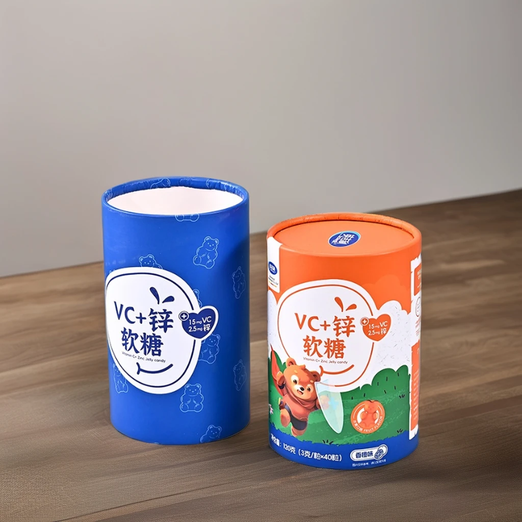 Eco-Friendly Biodegradable Kraft Cardboard Cylinder Paper Box Food Grade for Tea Packaging with Stamping Print Handling