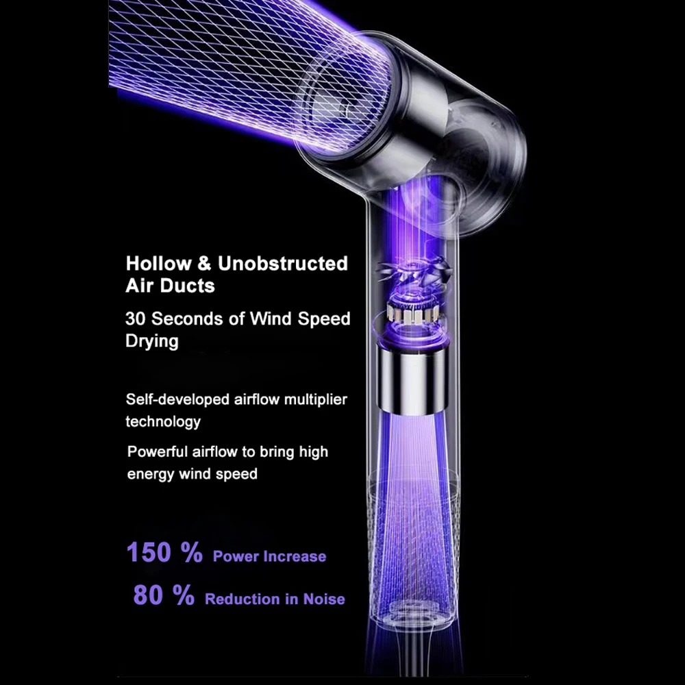 Babyvers Hair Dryer Brush Bldc Negative Ionic Blow Dryer Salon Air Hair Tool Set Magnetic Nozzle 110000 Rpm High Speed Hairdryer