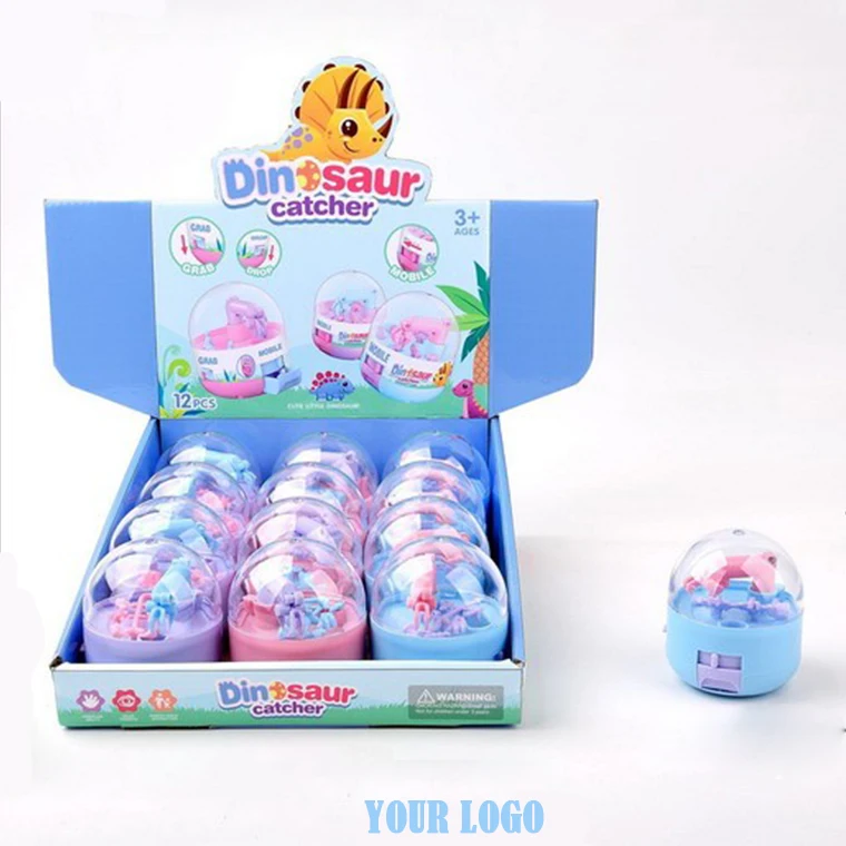 Plastic Mini Size Vending Machine Dinosaur Style 3 Color Candy Machine Candy Toy For Kids