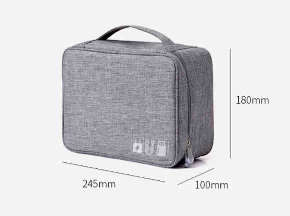 
Promotion Custom Double Layers Earphone Digital Devices Storage Holder Bag Electronics Accessories Carrying Bag For Travel Home 