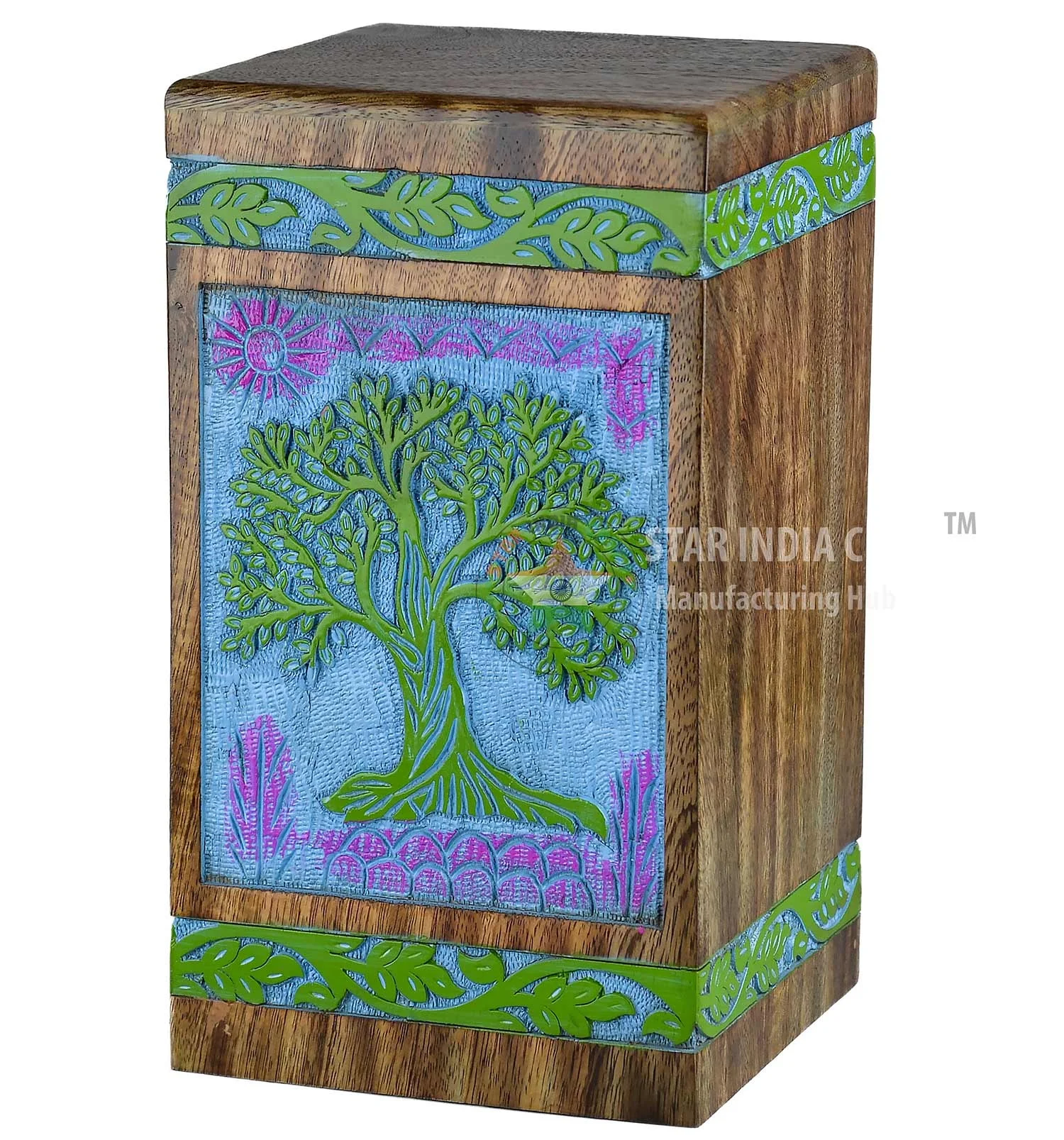 Wooden pet urns cremation ashes container - Handcrafted Funeral Urns