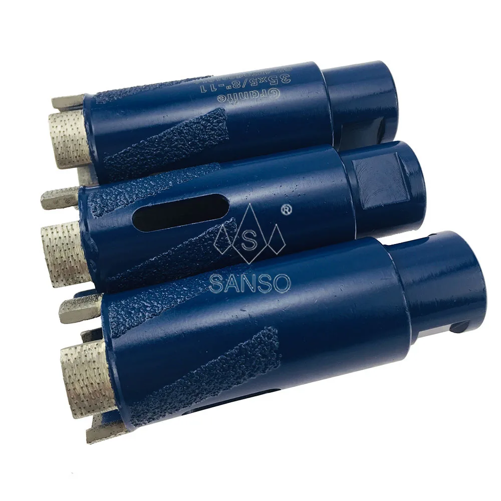 Sanso 1-3/8 inch vacuum brazed arix segmented diamond core drill bits for dry cutting granite