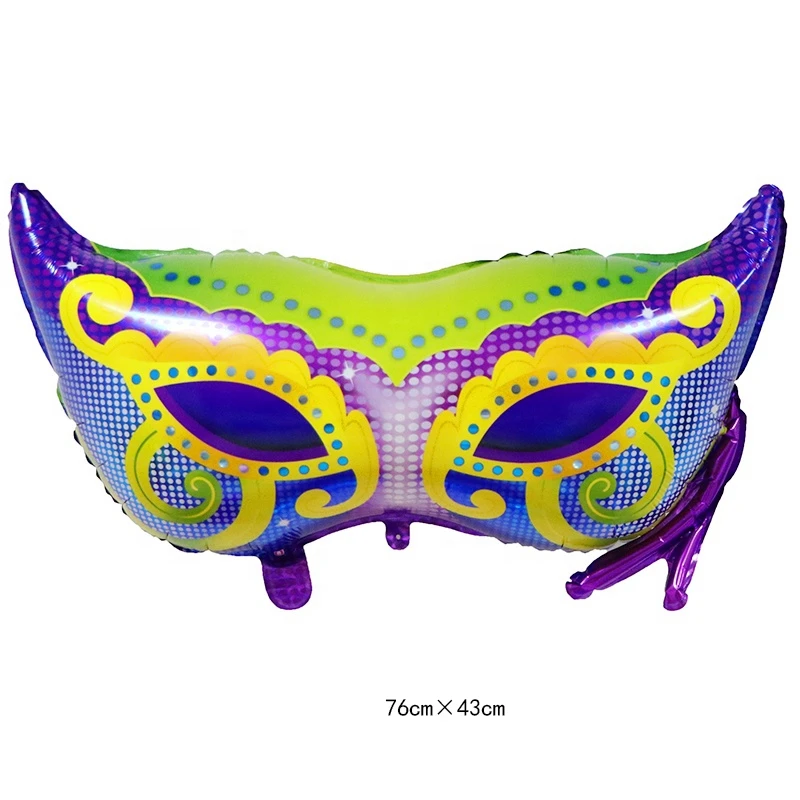 Wholesale New Mask Balloon Theme Party Purple Decoration Fun Stuff Foil Balloons